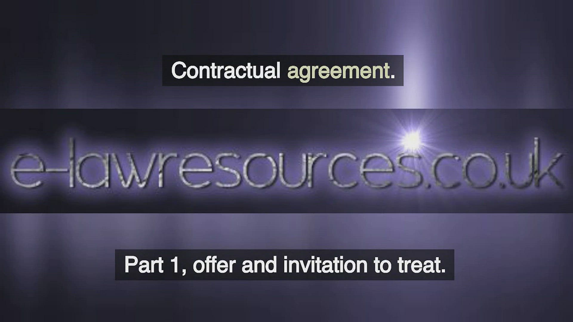 'Video thumbnail for Contractual agreement - Offer and invitation to treat www.e-lawresources.co.uk'