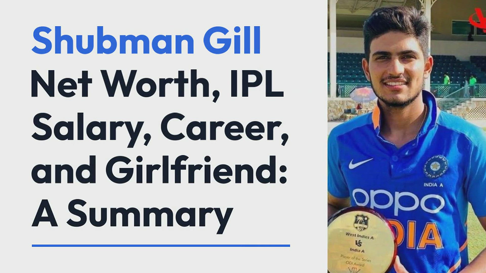 'Video thumbnail for Shubman Gill Age, Net Worth, Girlfriend, Family and Biography'