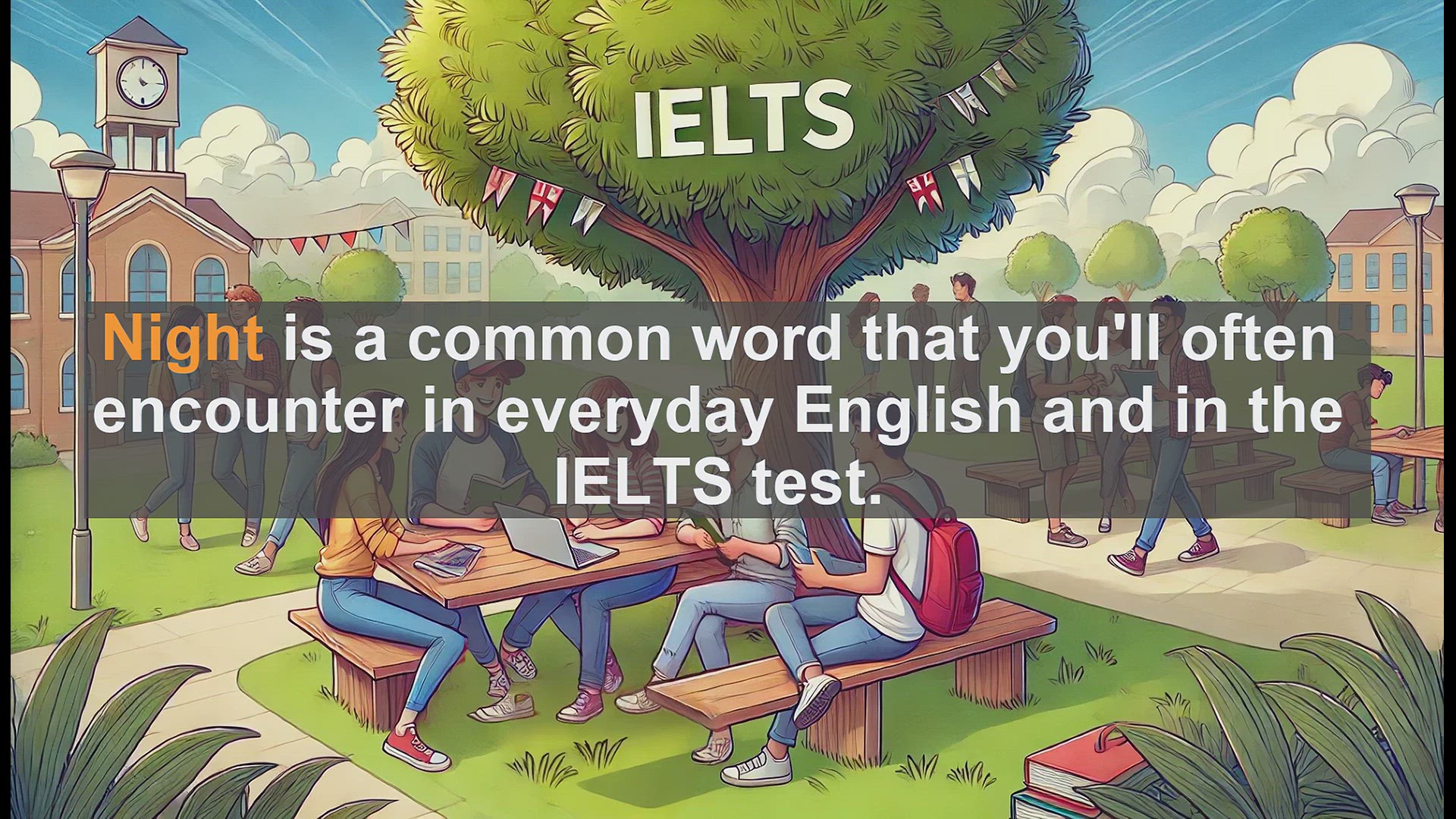'Video thumbnail for 2500 Must Know IELTS 5.5 Vocabulary - Understanding 'Night': Essential Vocabulary for IELTS Success'
