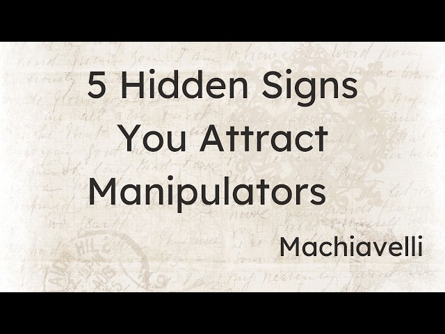 Video thumbnail for They’ll Try to Manipulate You If You Do THIS – Machiavelli’s Warning
