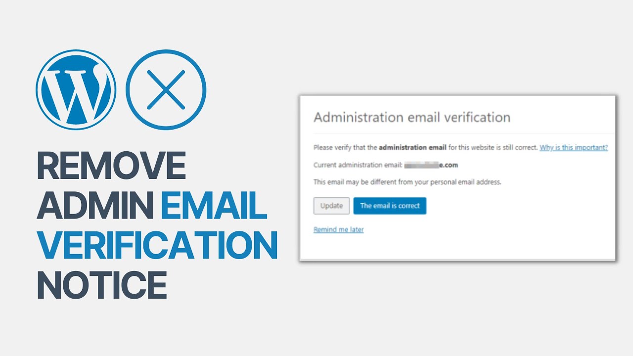 'Video thumbnail for How to Disable & Remove WordPress Admin Email Verification Notice_ Easy Guide'