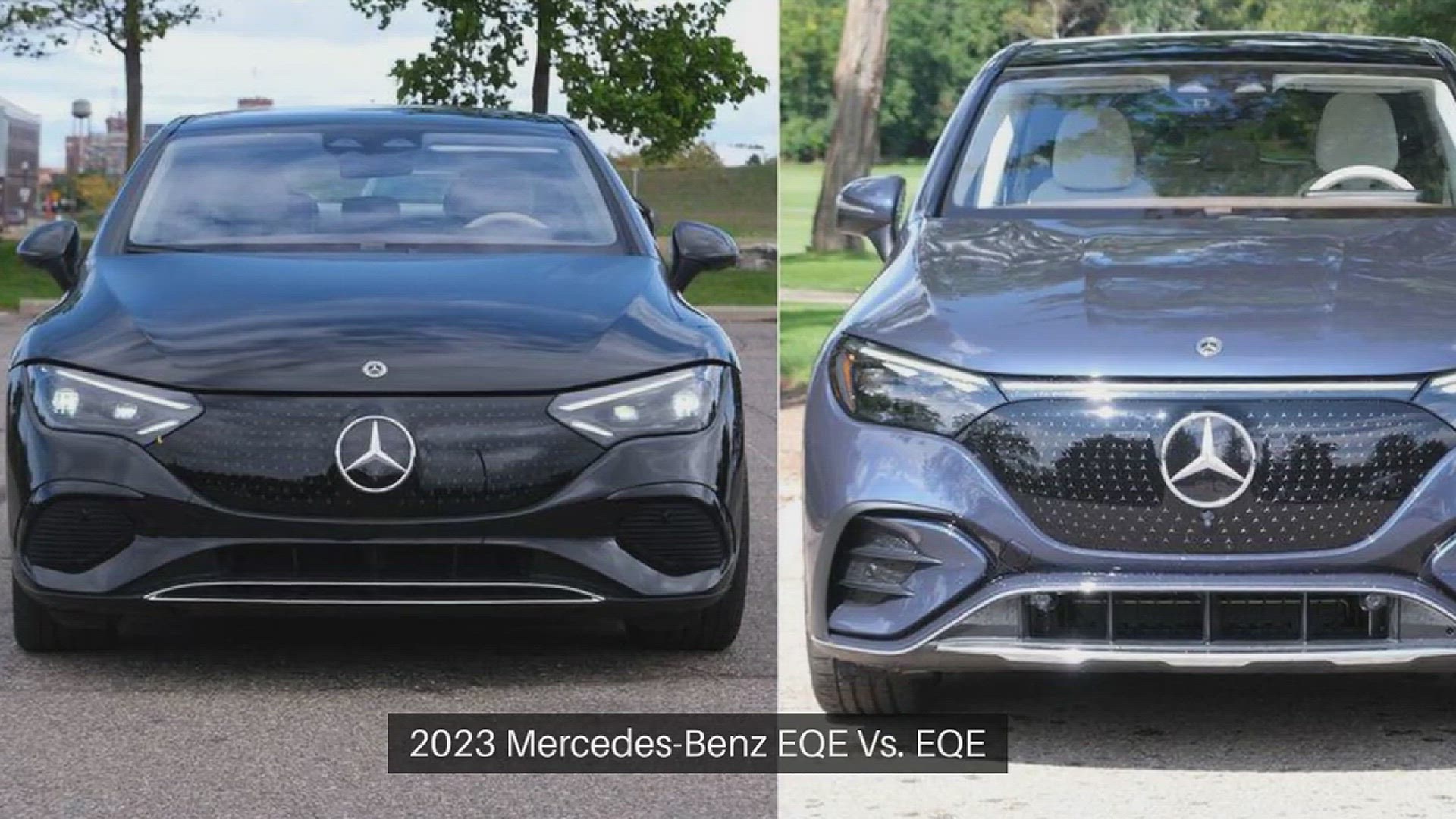 'Video thumbnail for 2023 Mercedes-Benz EQE Vs. EQE SUV: Sedan Versus Sport-Utility Vehicle'
