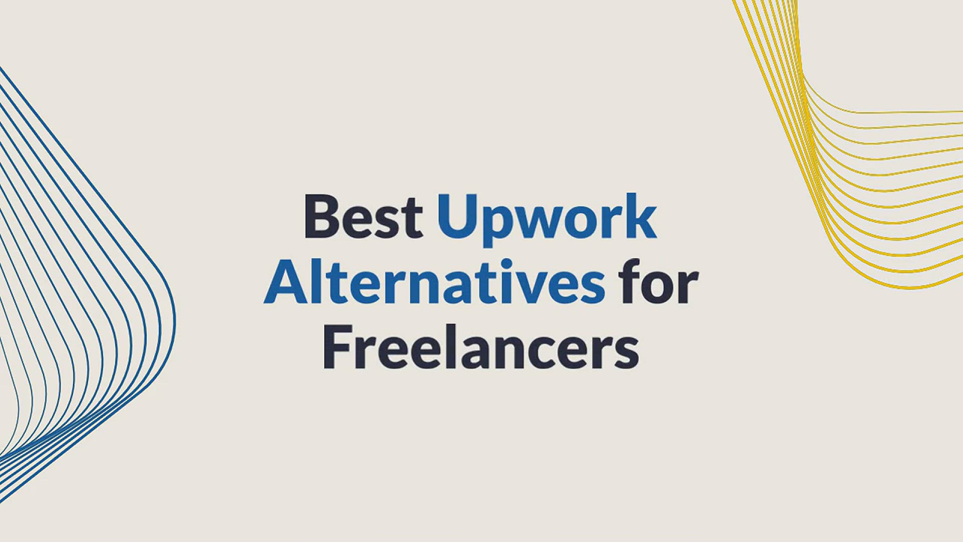 'Video thumbnail for 15 Best Upwork Alternatives For Freelancers Looking For Online Jobs'