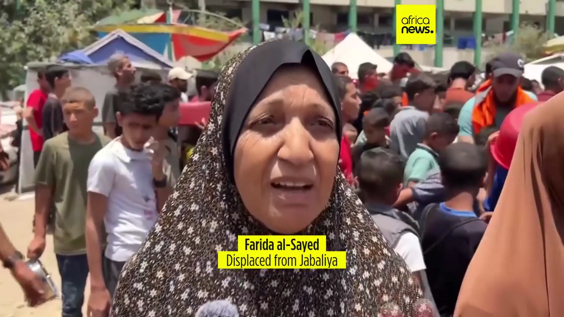 'Video thumbnail for Desperate Palestinians queue for food at soup kitchen during Eid al-Adha'