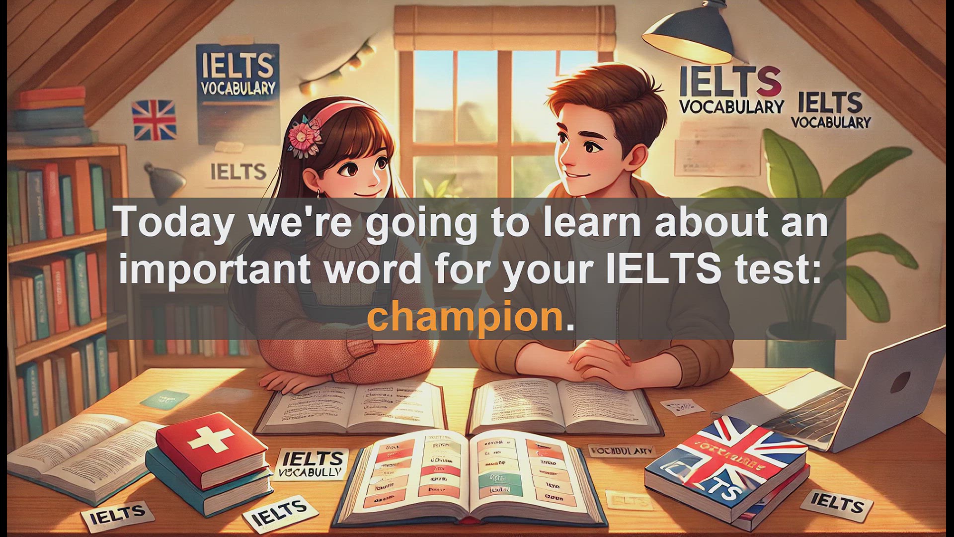 'Video thumbnail for 2500 Must Know IELTS 5.5 Vocabulary - Understanding 'Champion' for IELTS: More Than Just Sports'