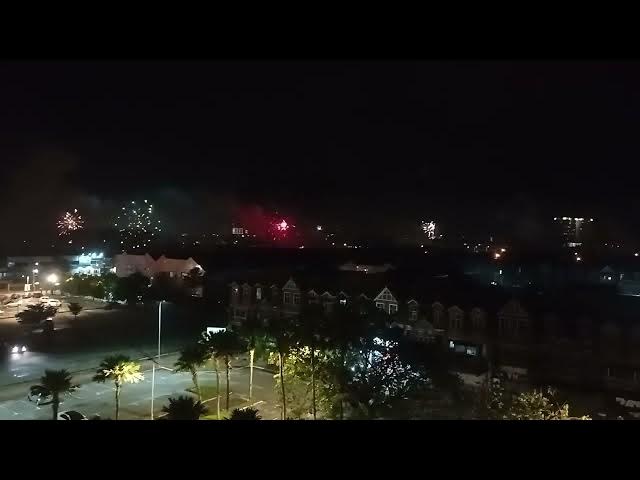 Video thumbnail for Diwali fireworks from a hotel window part 2