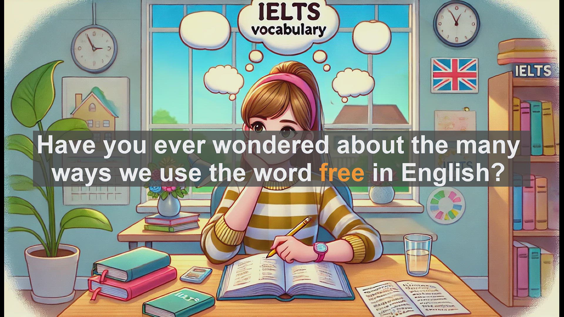 'Video thumbnail for 2500 Must Know IELTS 5.5 Vocabulary - Understanding 'Free' in English: Multiple Uses and Meanings'