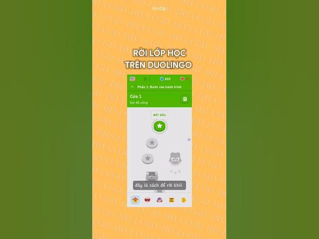 'Video thumbnail for Cách để rời khỏi lớp học trên Duolingo #dhlcgd #thanhcongnghe #gaming'