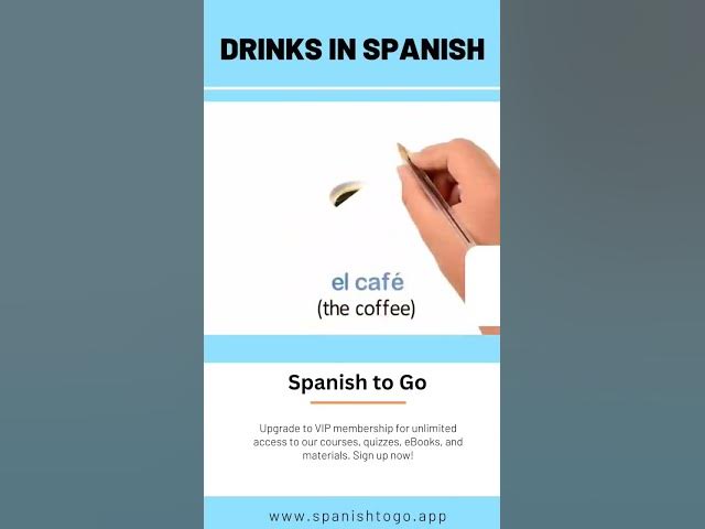 Video thumbnail for Drinks in Spanish https://spanishtogo.app #learning #viral #drinks #education #spanish #teacher