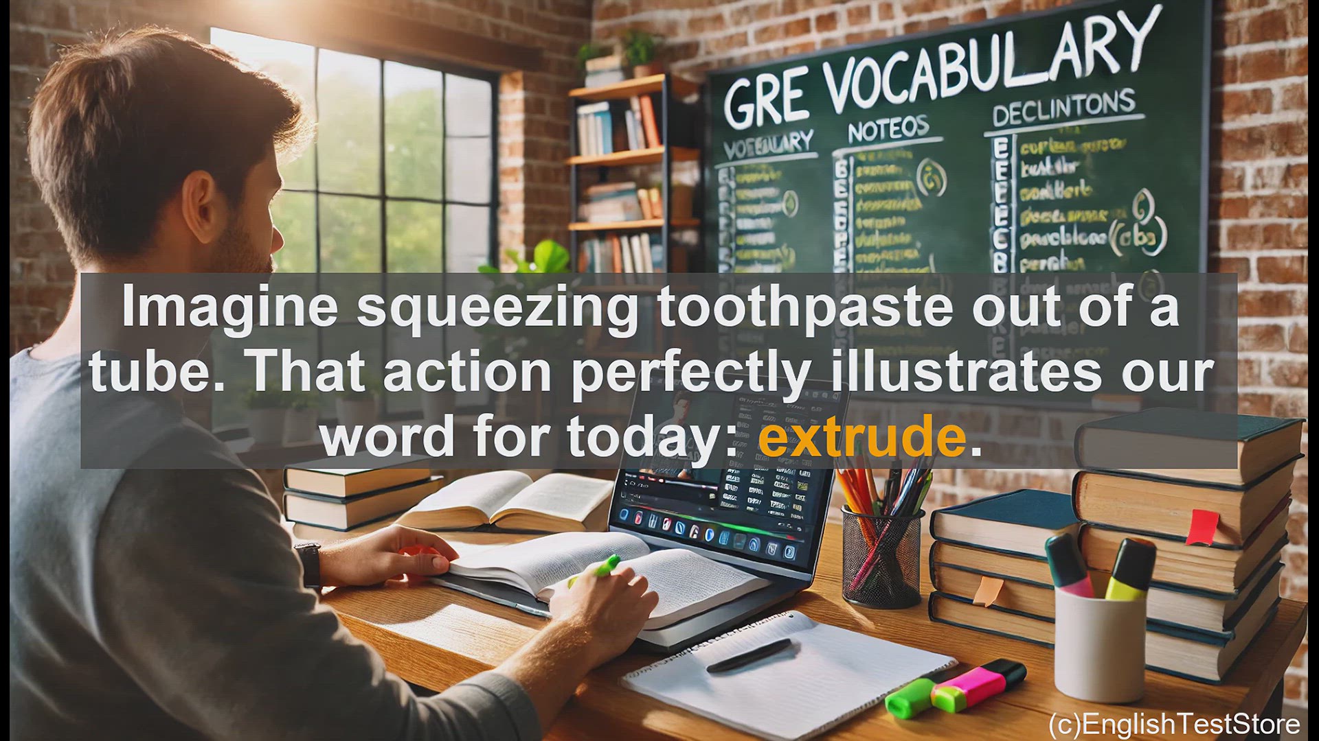 'Video thumbnail for GRE Vocabulary Lesson: Extrude - Pushing Boundaries with Language'