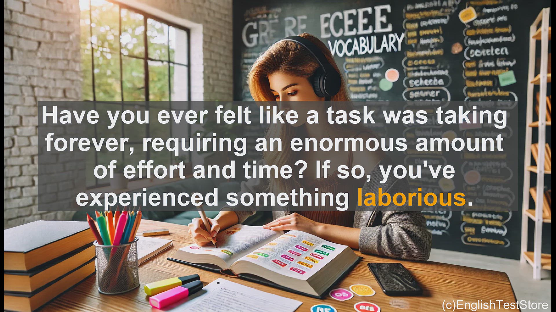 'Video thumbnail for GRE Vocabulary Lesson: Exploring the Meaning of Laborious'
