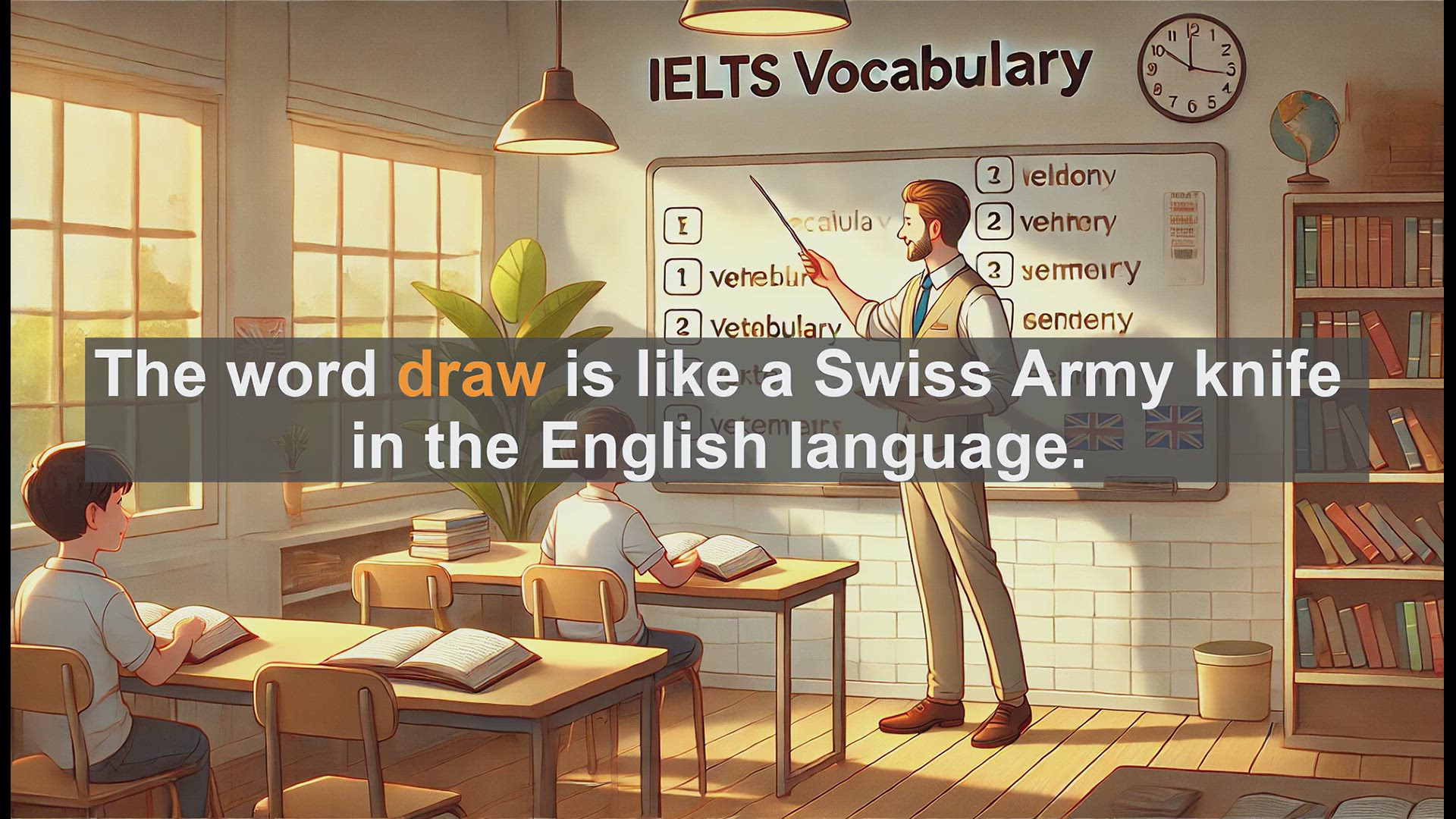 'Video thumbnail for 2500 Must Know IELTS 5.5 Vocabulary - Mastering the Word 'Draw': Multiple Meanings and Uses'