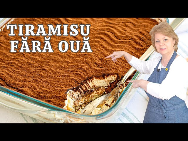 'Video thumbnail for ❤ Tiramisu FĂRĂ OUĂ! Rețeta simplă, cu mascarpone și frișcă, gata in 10 minute!'