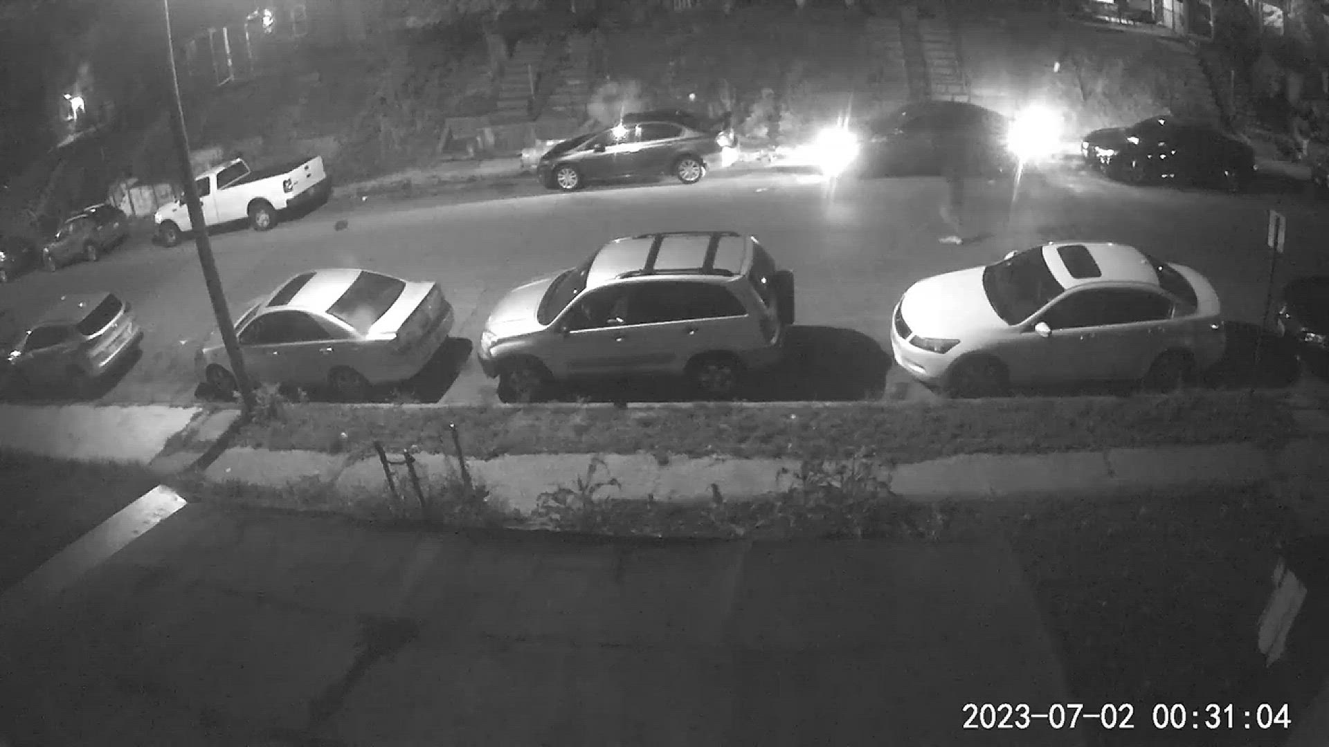 Video thumbnail for Baltimore Brooklyn homes shooting during block party: dozens of people running through the street in Brooklyn, Maryland