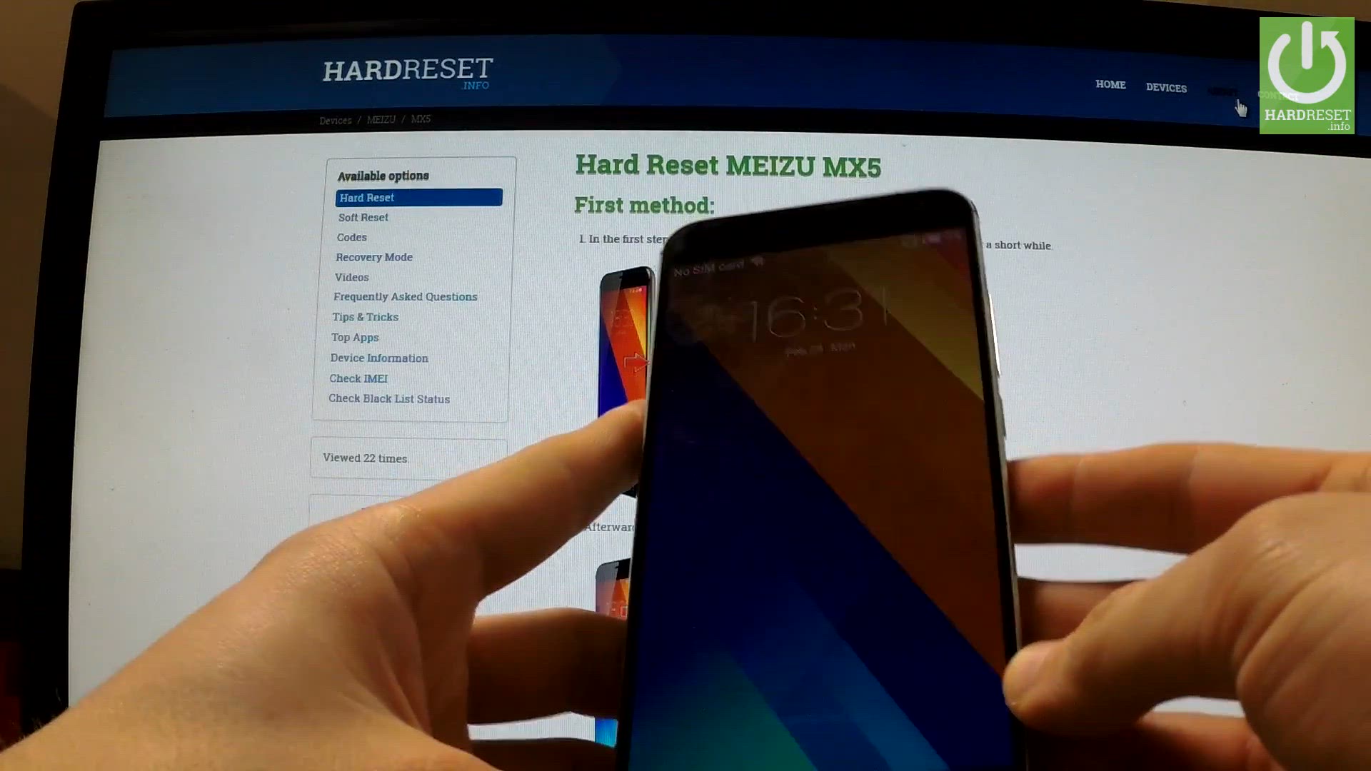 Видео сброса до заводских настроек MEIZU Pro 6, How To - HardReset.info