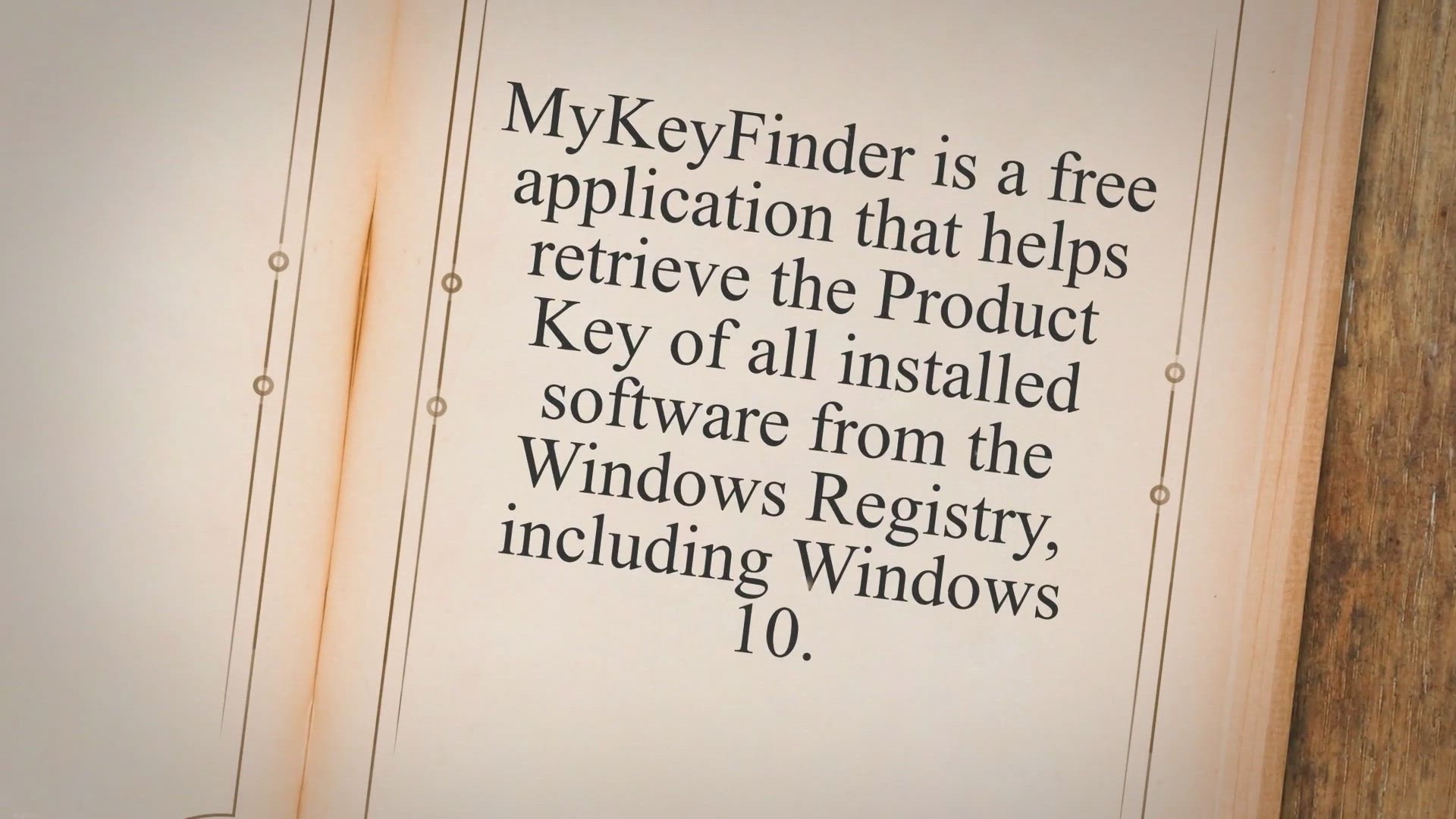 'Video thumbnail for MyKeyFinder: Retrieves Windows 10 Key from Windows Registry'