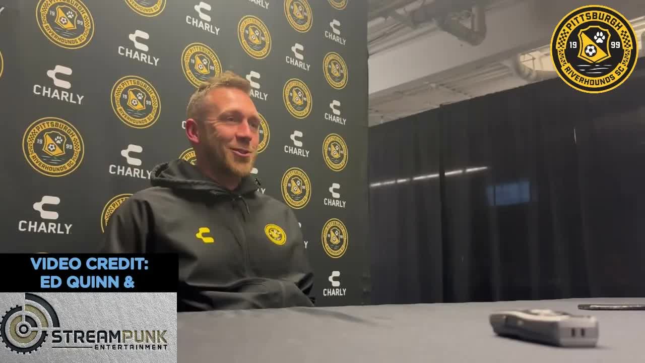 Video thumbnail for stream punk soccer: pittsburgh riverhounds coach rob vincent press conference after playoff penalty kick win vs hartford