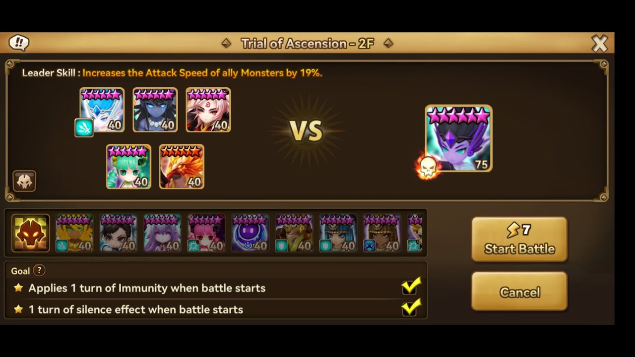 Video thumbnail for Summoners War: TOA Hell - Stage 2 - 3 🌟 - Jul-Aug 2023 - Aschubel