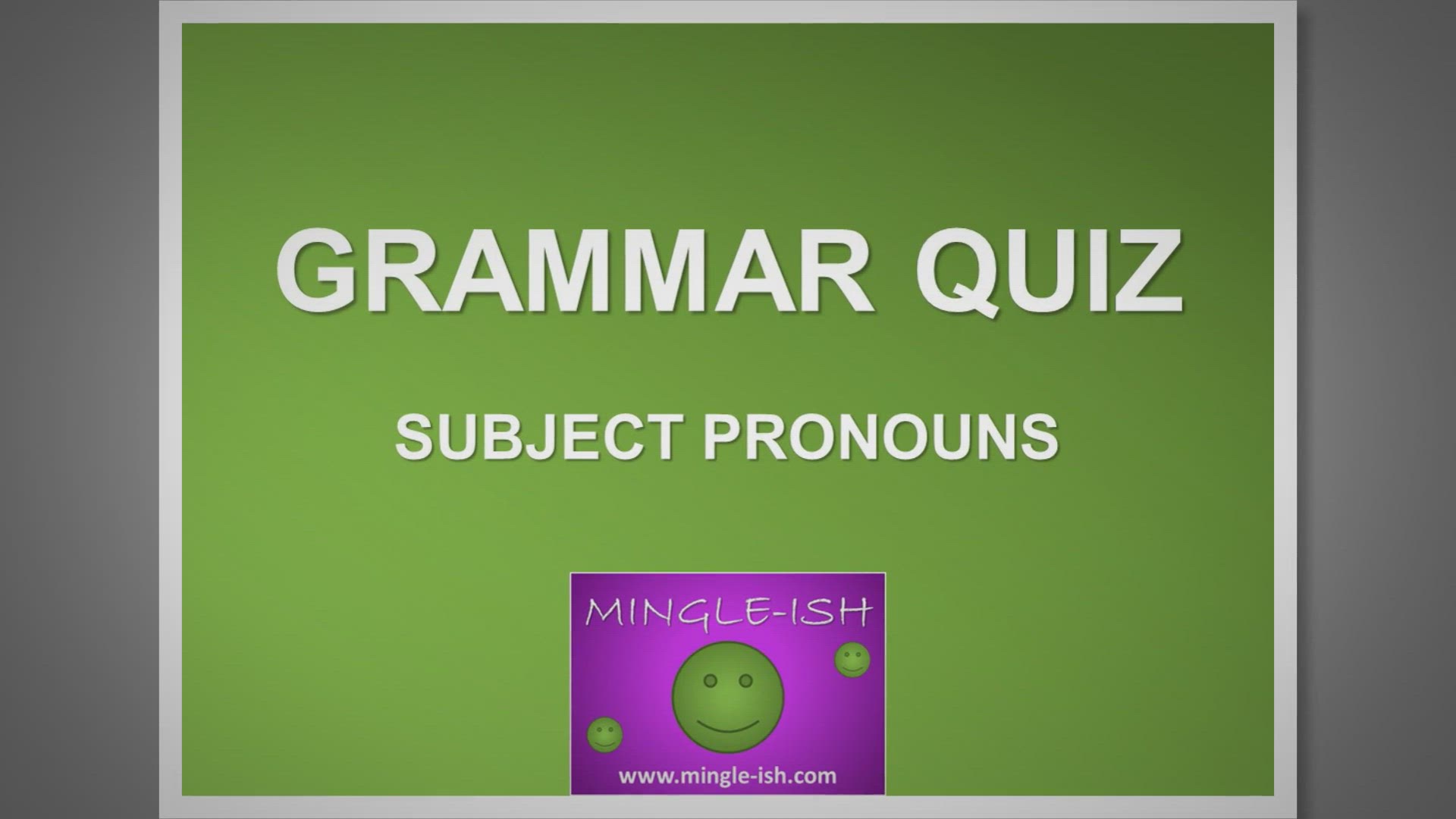 'Video thumbnail for Subject Pronouns Grammar Quiz: Choose the Correct Word! #1'