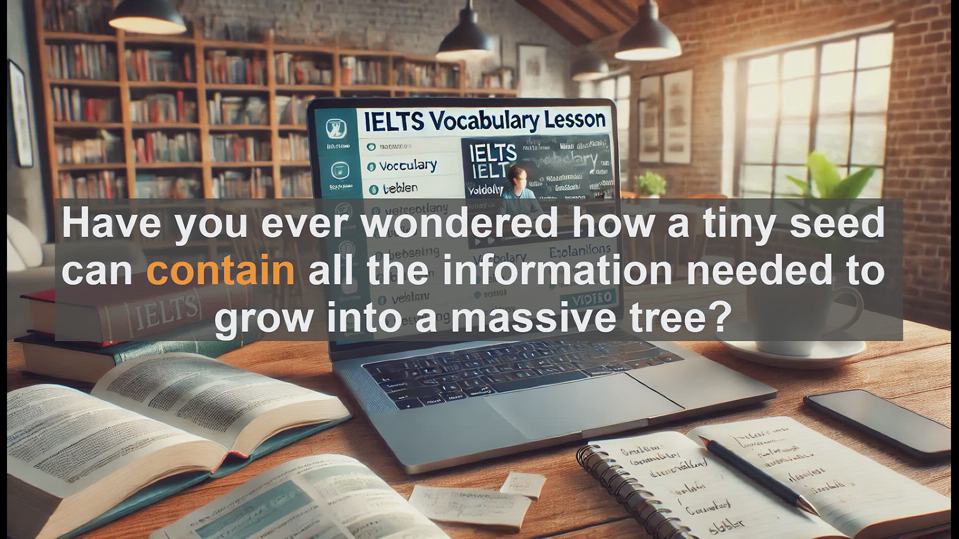 'Video thumbnail for 2500 Must Know IELTS 5.5 Vocabulary - Understanding 'Contain': A Key Word for IELTS Success'