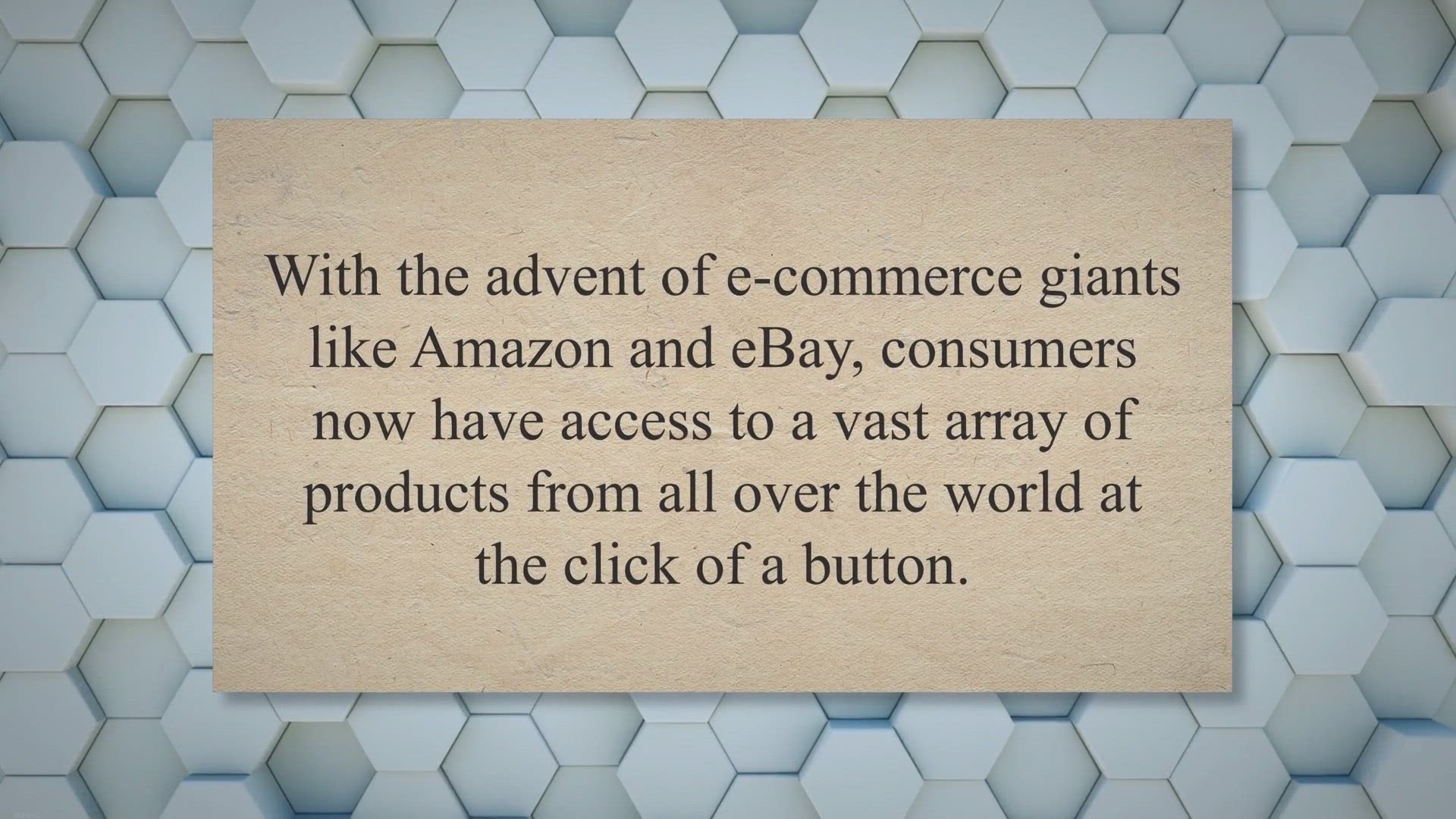 'Video thumbnail for Exploring the Differences in Shopping Habits on Amazon and eBay: A Comparative Analysis of Two E-Commerce Giants'