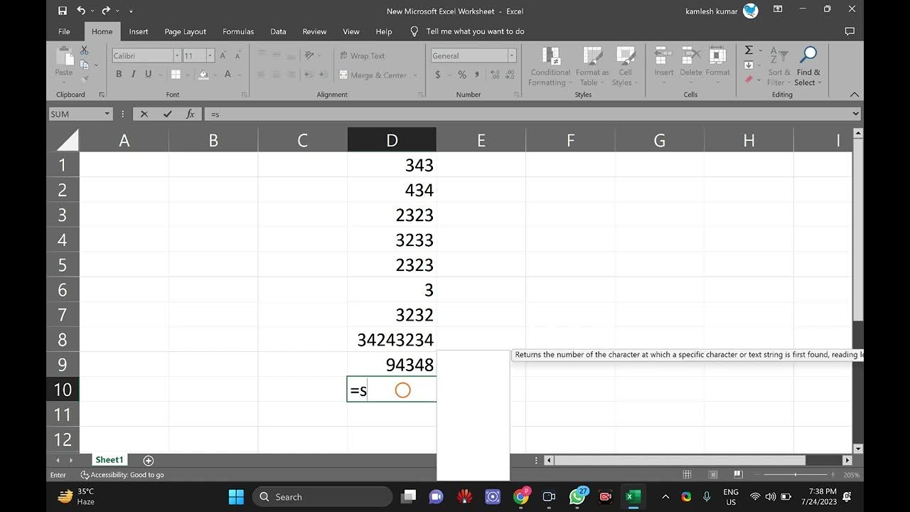 'Video thumbnail for How to Sum Cells in Excel | Easy Excel Tutorial | gearupwindows'