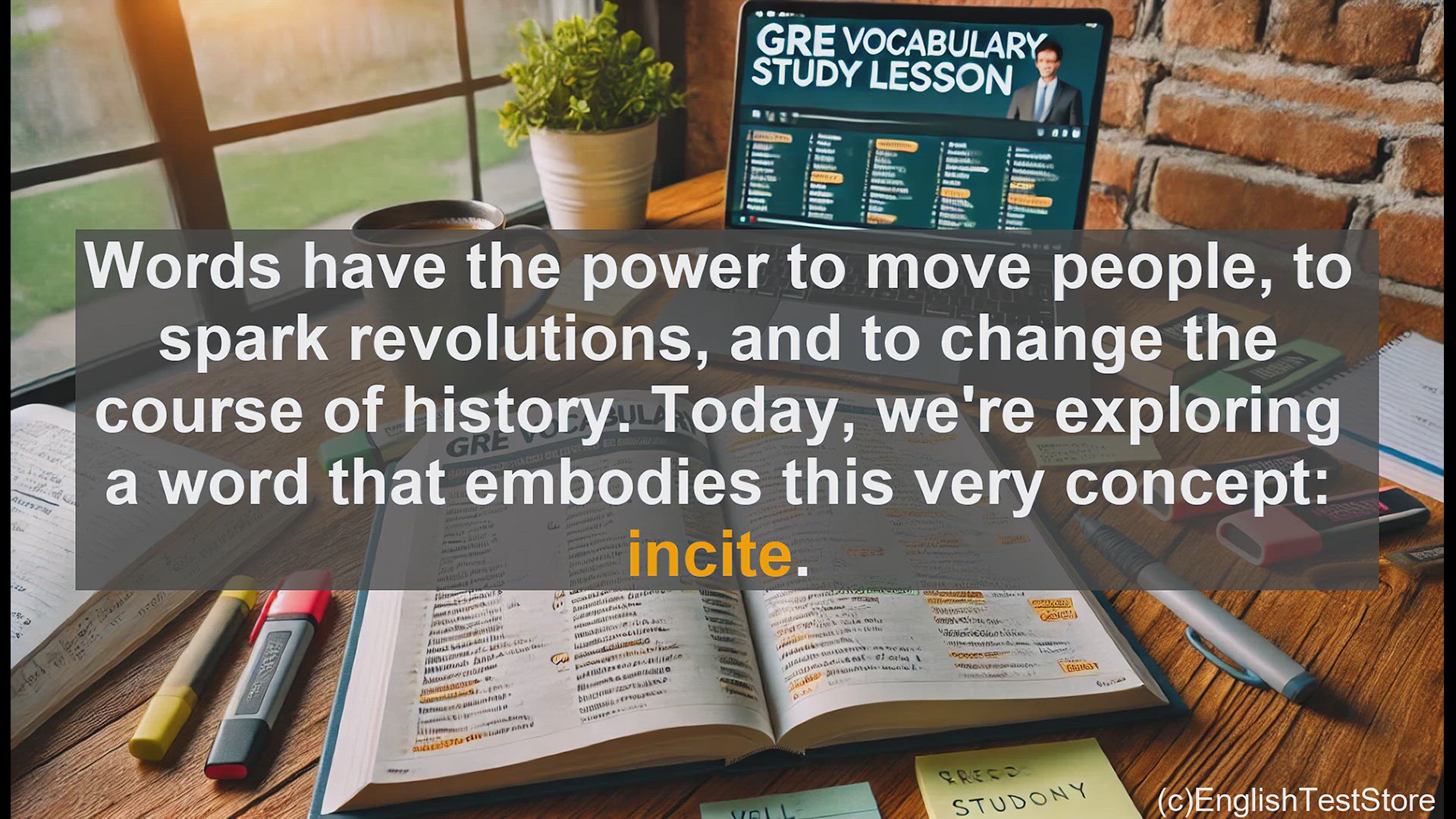 'Video thumbnail for GRE Vocabulary Lesson: The Power of Incite - Exploring a Transformative Word'
