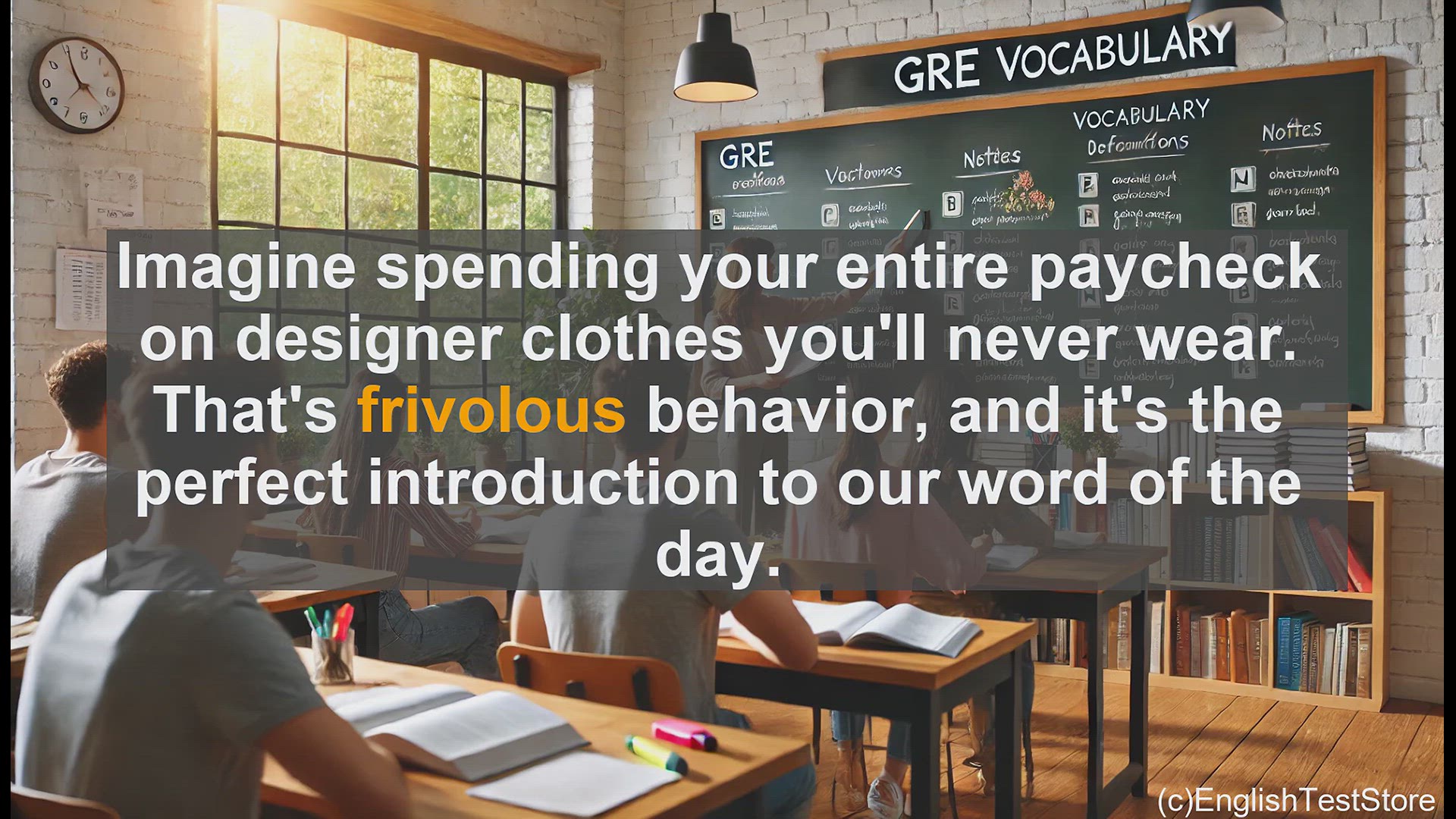 'Video thumbnail for GRE Vocabulary Lesson: Exploring the Meaning of Frivolous'