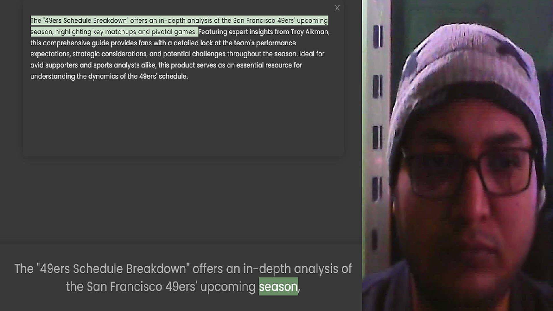 Video thumbnail for The 49ers Schedule Breakdown offers an in-depth analysis of the San Francisco 49ers' upcoming season, highlighting key matchups and pivotal games. Featuring expert insights from Troy Aikman, this comprehensive guide provides fans with a d