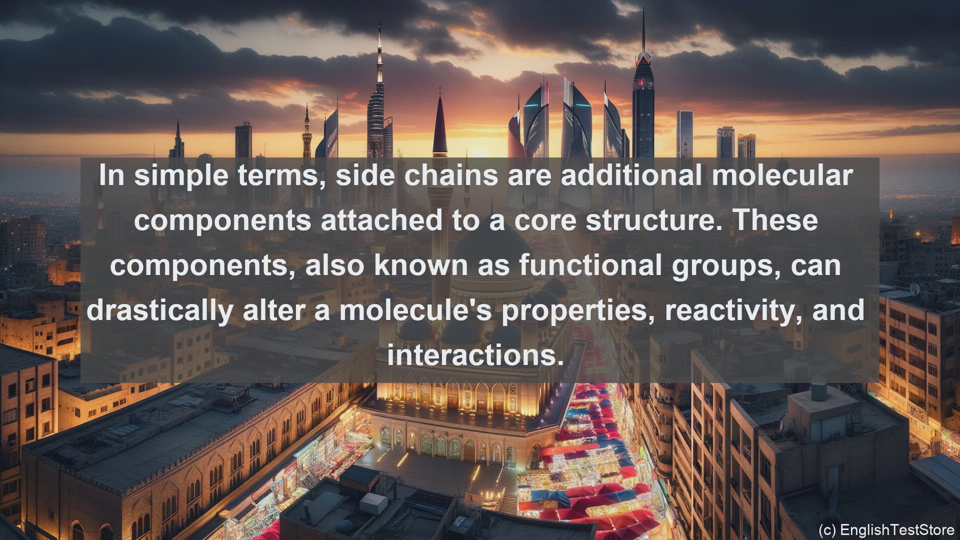 'Video thumbnail for Side chain in science  definition and examples'