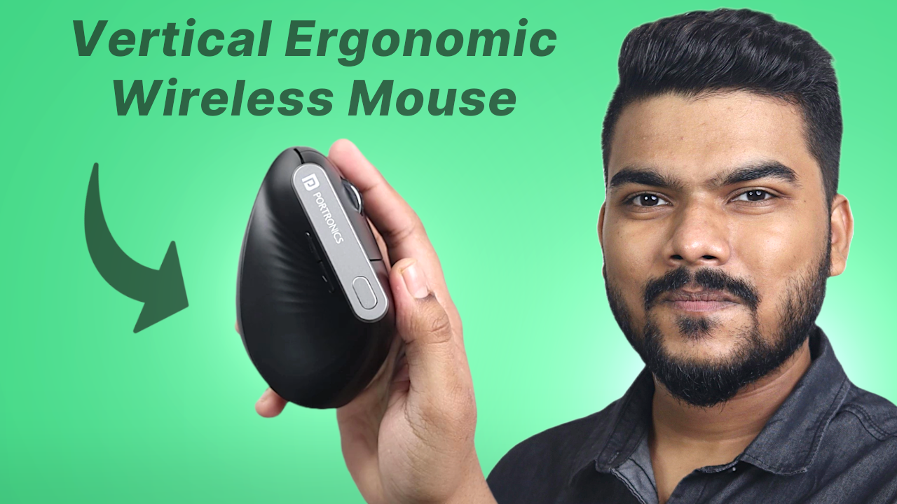 'Video thumbnail for Vertical Ergonomic Wireless Mouse | Portronics Toad Ergo Review'