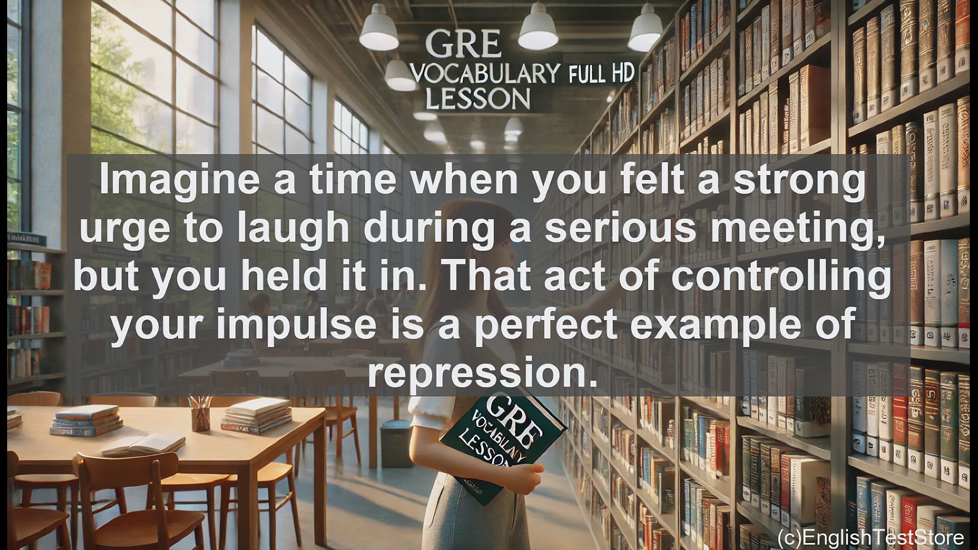 'Video thumbnail for GRE Vocabulary Lesson: Exploring the Meaning and Use of 'Repress''