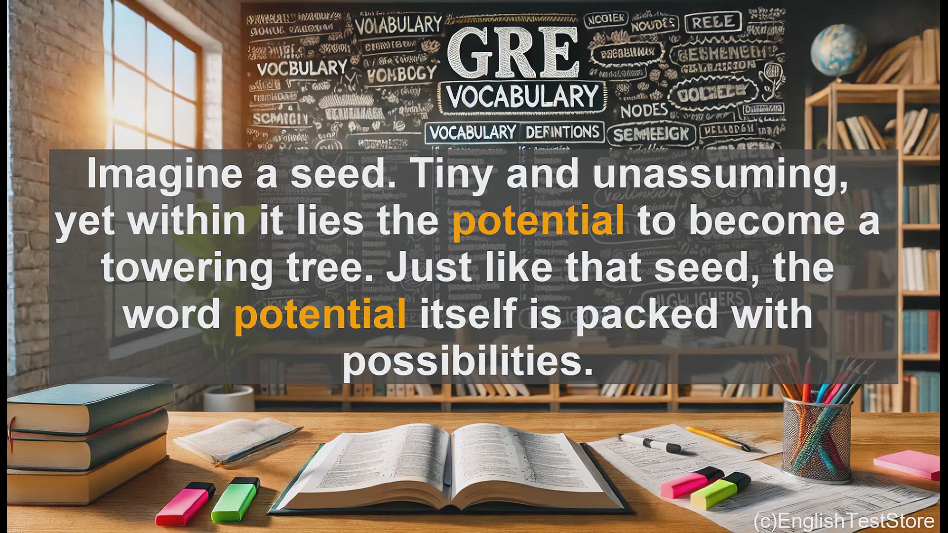 'Video thumbnail for GRE Vocabulary Lesson: Unlocking the Power of Potential - Boost Your GRE Vocabulary'