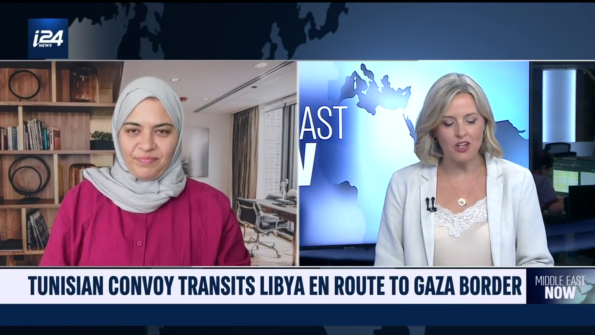 'Video thumbnail for Tunisian convoy Transits Libya en route to Gaza border'