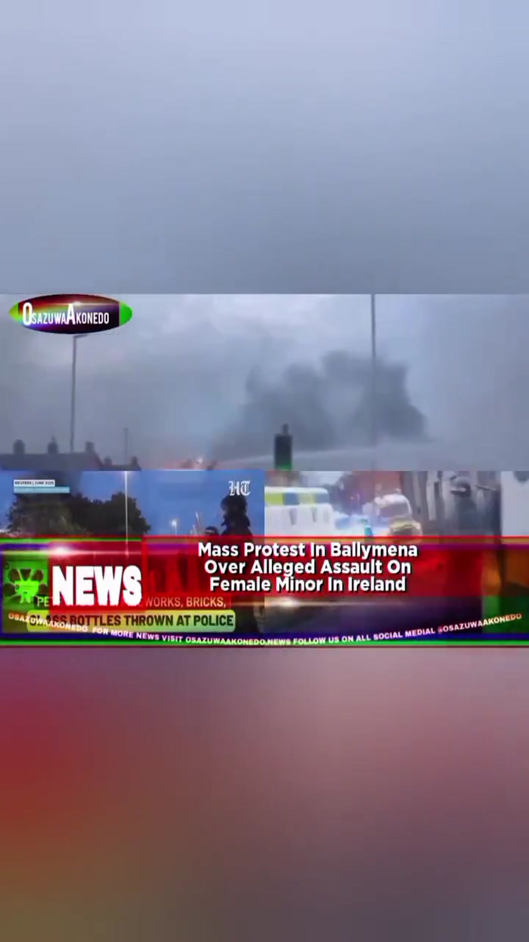 Video thumbnail for Mass Protest In Ballymena Over Alleged Assault On Female Minor In Ireland