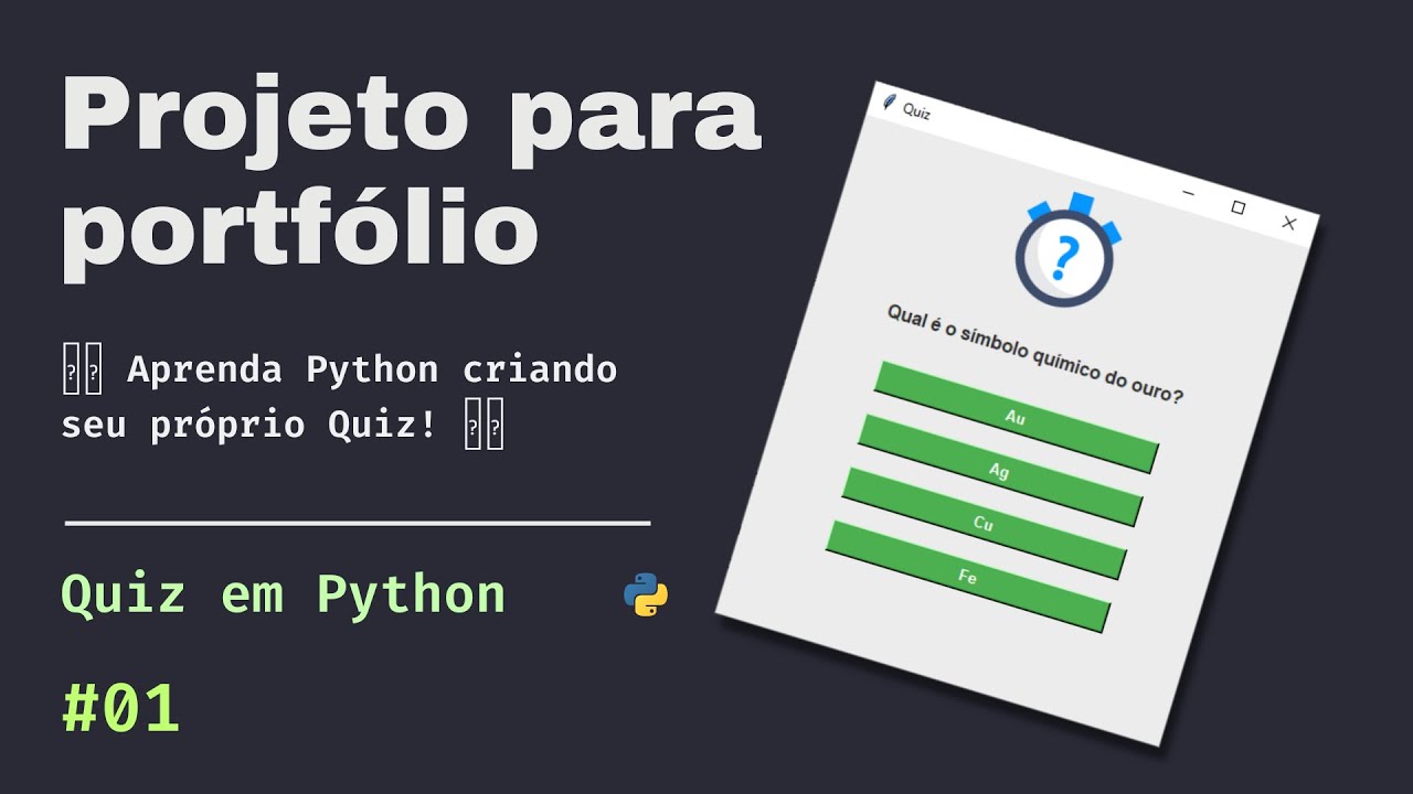 Como criar um Quiz em Python  Jogo de perguntas e respostas em Python  Parte_Projetos Python IniciantesUsando Python