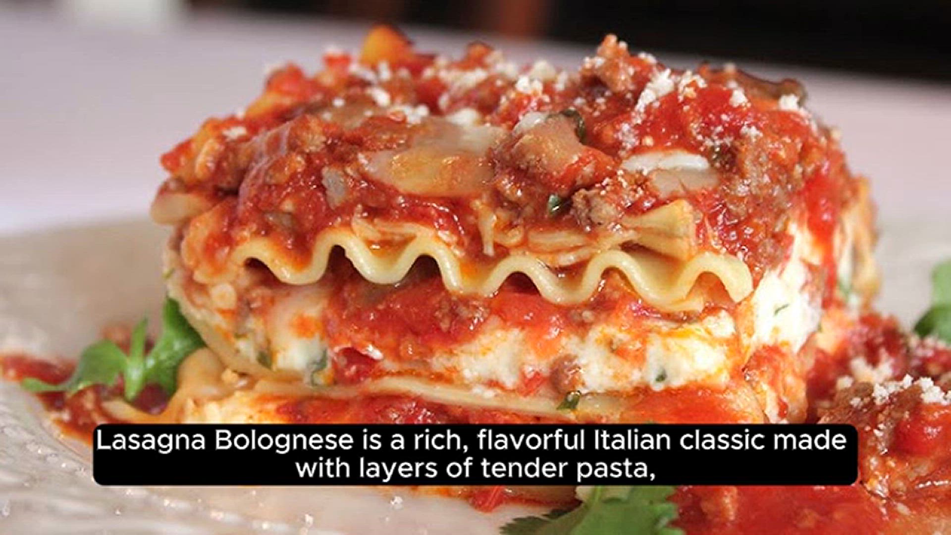 'Video thumbnail for Lasagna Bolognese'