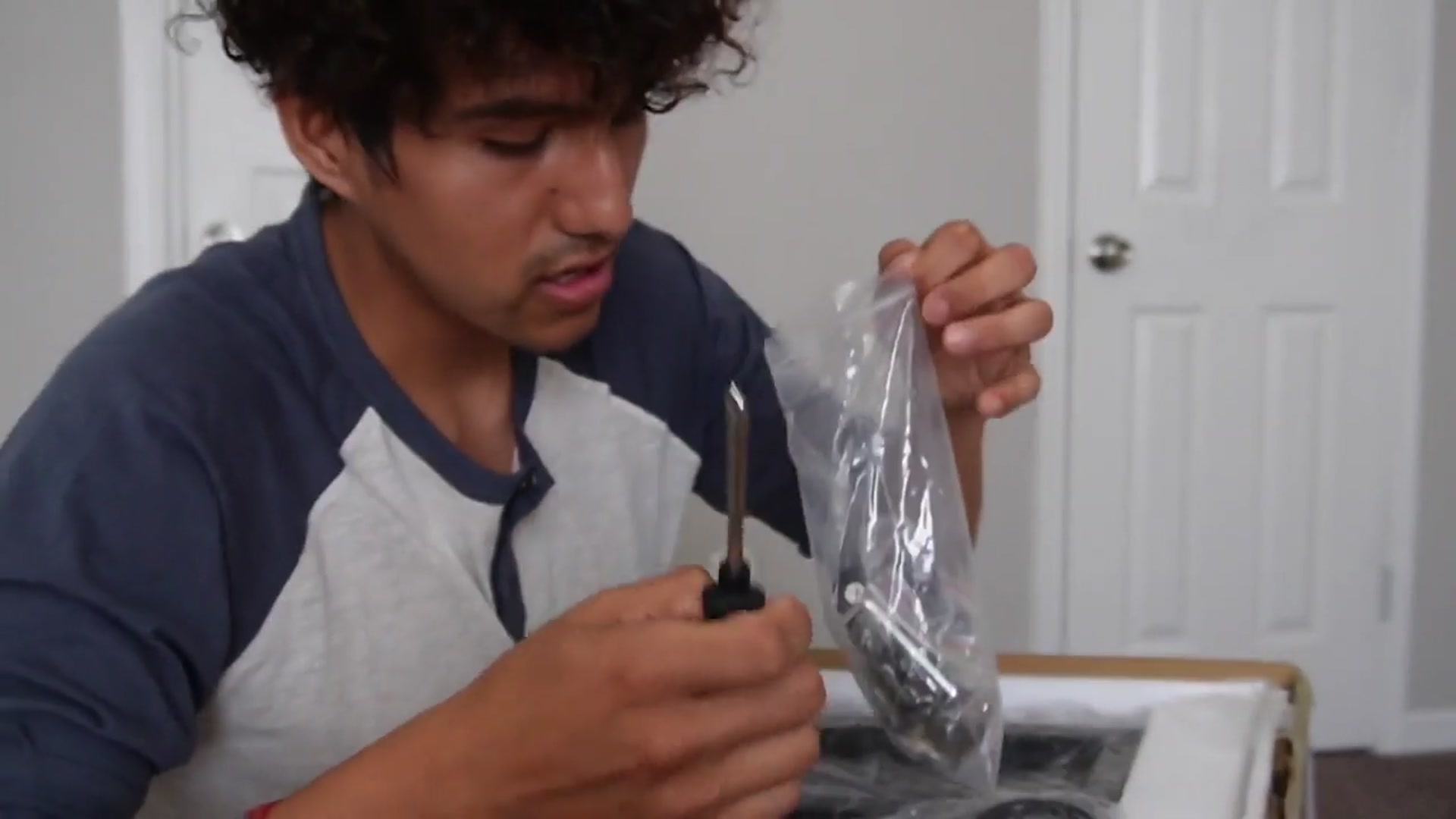'Video thumbnail for OYEAL Black Nightstand with Charging Station Review'