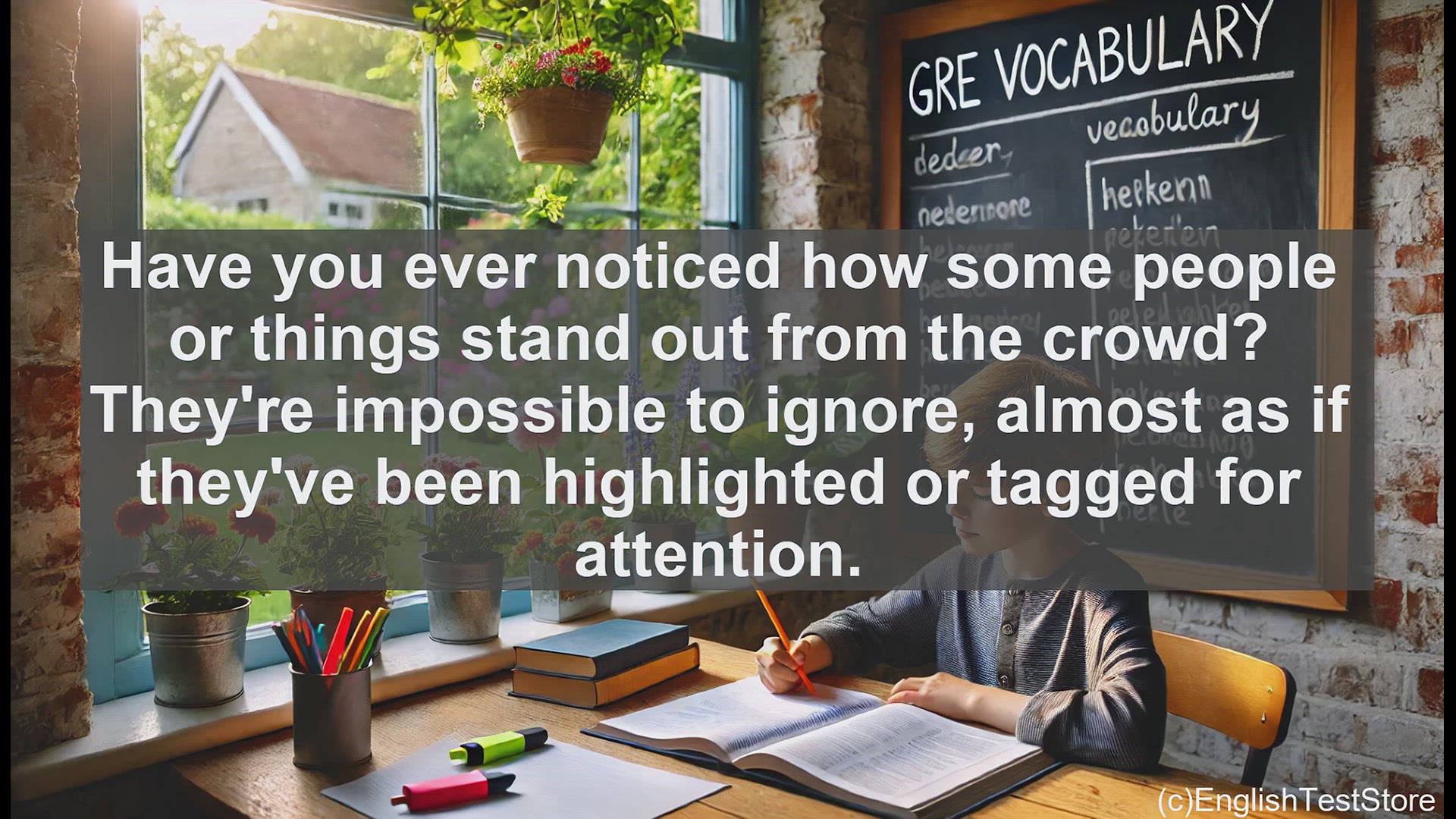 'Video thumbnail for GRE Vocabulary Lesson: Marked - Highlighting the Conspicuous and Distinct'