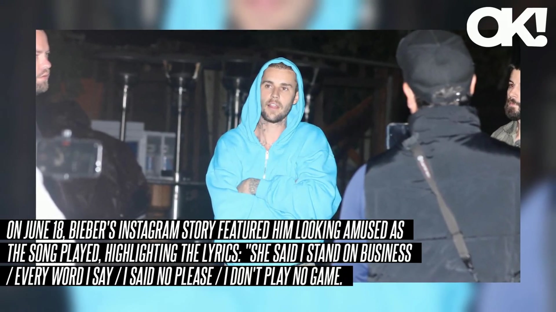 'Video thumbnail for Justin Bieber Subtly Reacts to Viral 'Standing on Business' Meme After Paparazzi Rant'
