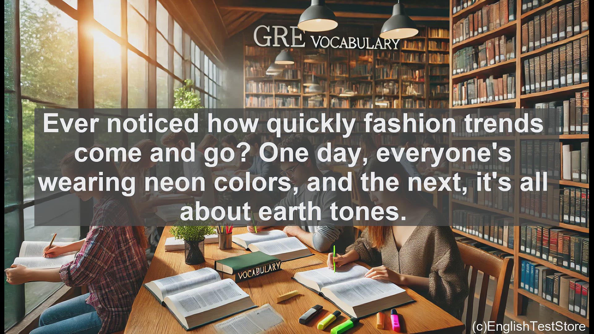 'Video thumbnail for GRE Vocabulary Lesson: The Fleeting Nature of Fashion Trends - Understanding 'Modish''