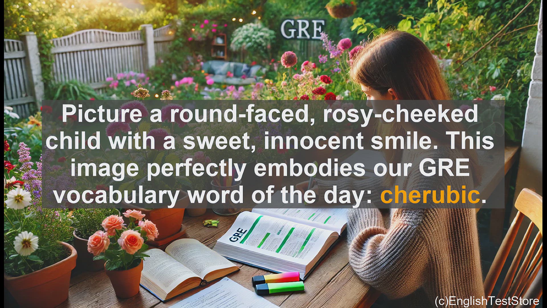 'Video thumbnail for GRE Vocabulary Lesson: Cherubic - Capturing the Innocent Charm of Childlike Faces'