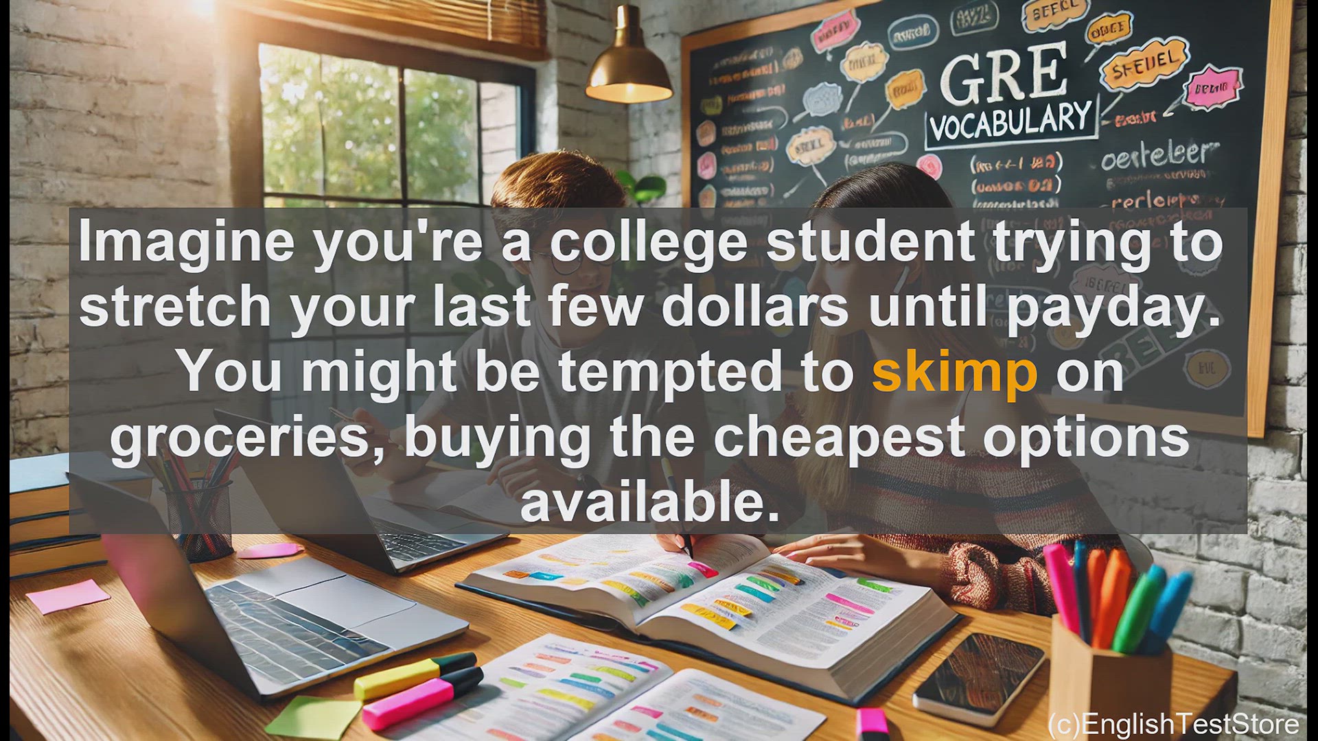 'Video thumbnail for GRE Vocabulary Lesson: Stretching Your Budget - Exploring the Meaning of 'Skimp''