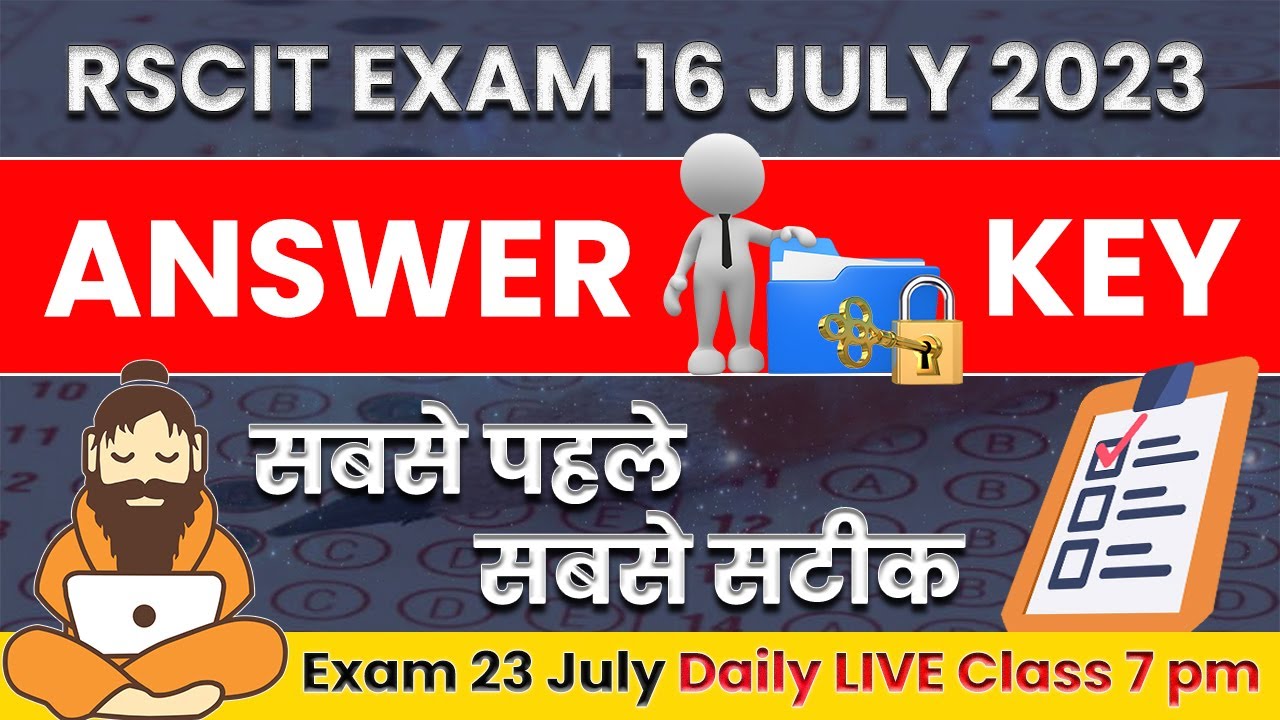 Video thumbnail for RSCIT Answer key today RSCIT 16 July 2023 answer key RSCIT 16 July 2023 Answerkey |RSCIT Answerkey