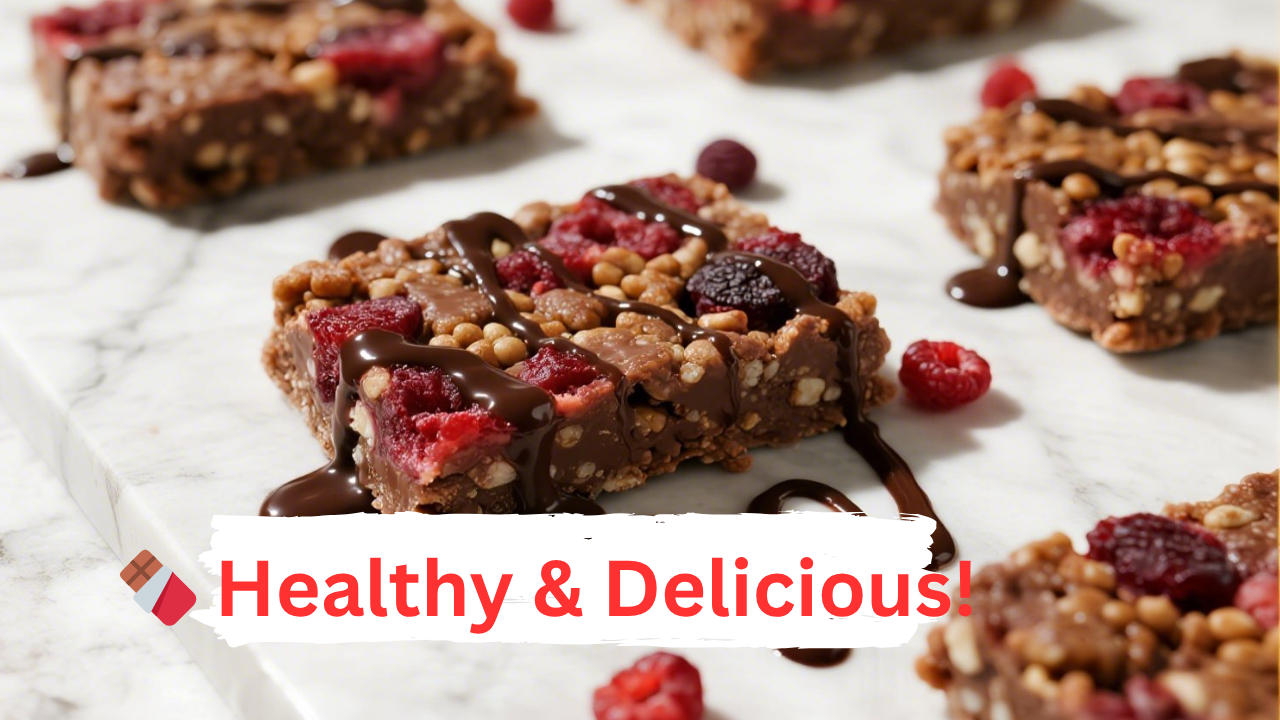 'Video thumbnail for No-Bake Chocolate Berry Quinoa Bars Recipe'