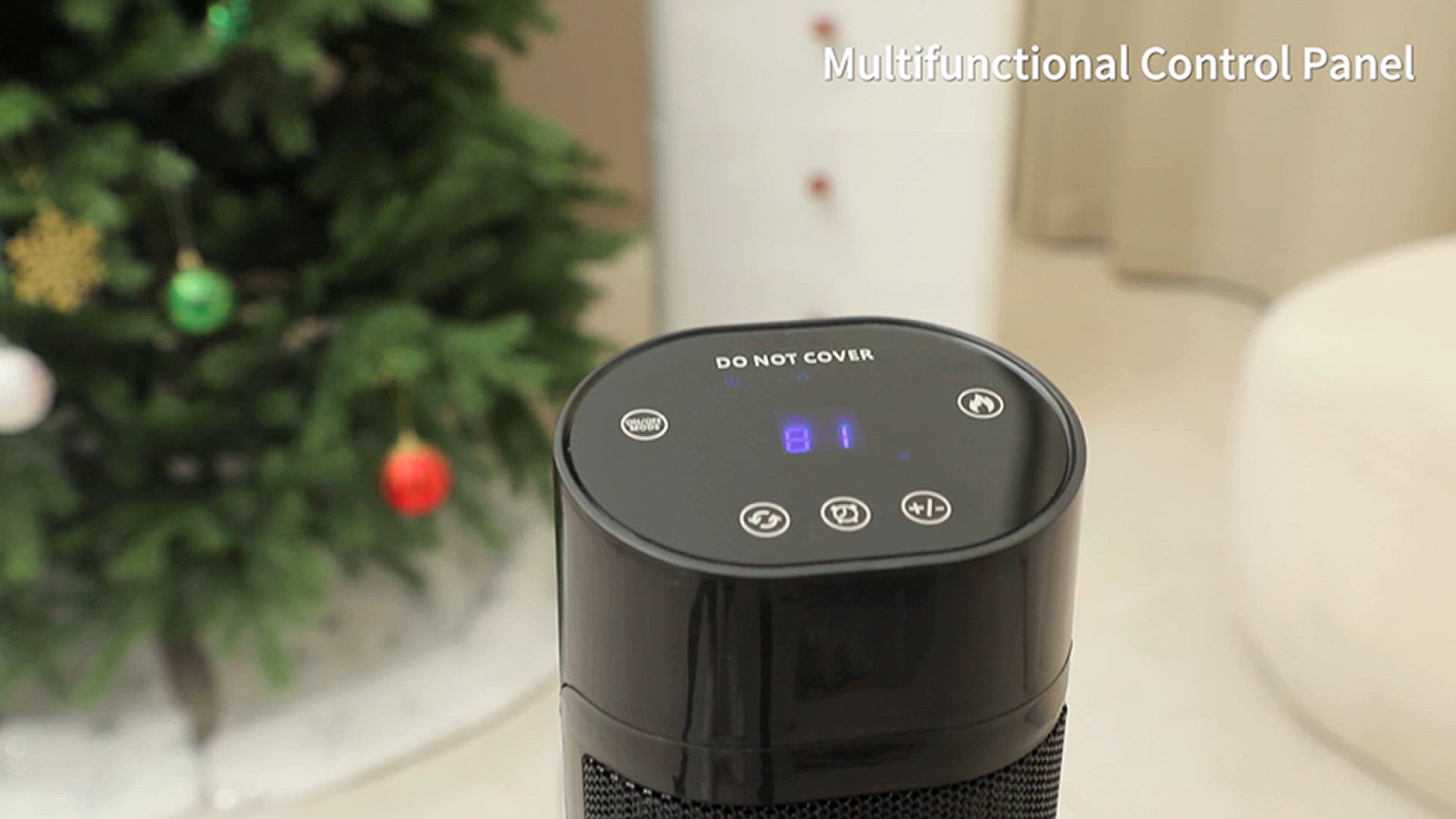 'Video thumbnail for Uthfy 32- Space Heater for Large Room, 1500W Tower Heater With Flame for Indoor Use'