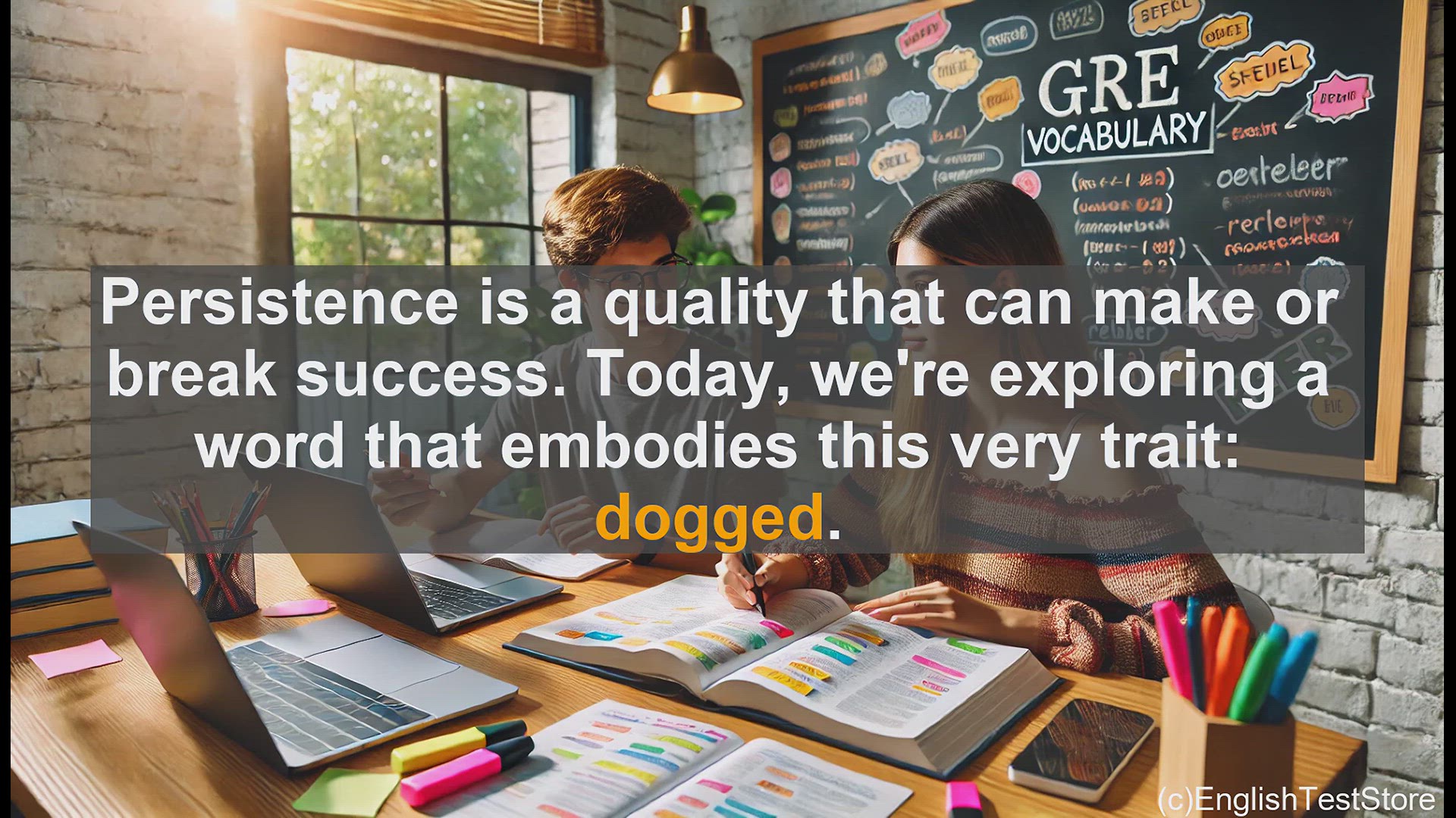 'Video thumbnail for GRE Vocabulary Lesson: The Power of Dogged Determination'