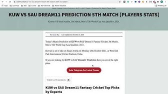 Video thumbnail for KUW vs SAU Dream11 Prediction KUW vs SAU Dream11 Team KUW vs SAU Dream11 5th Match