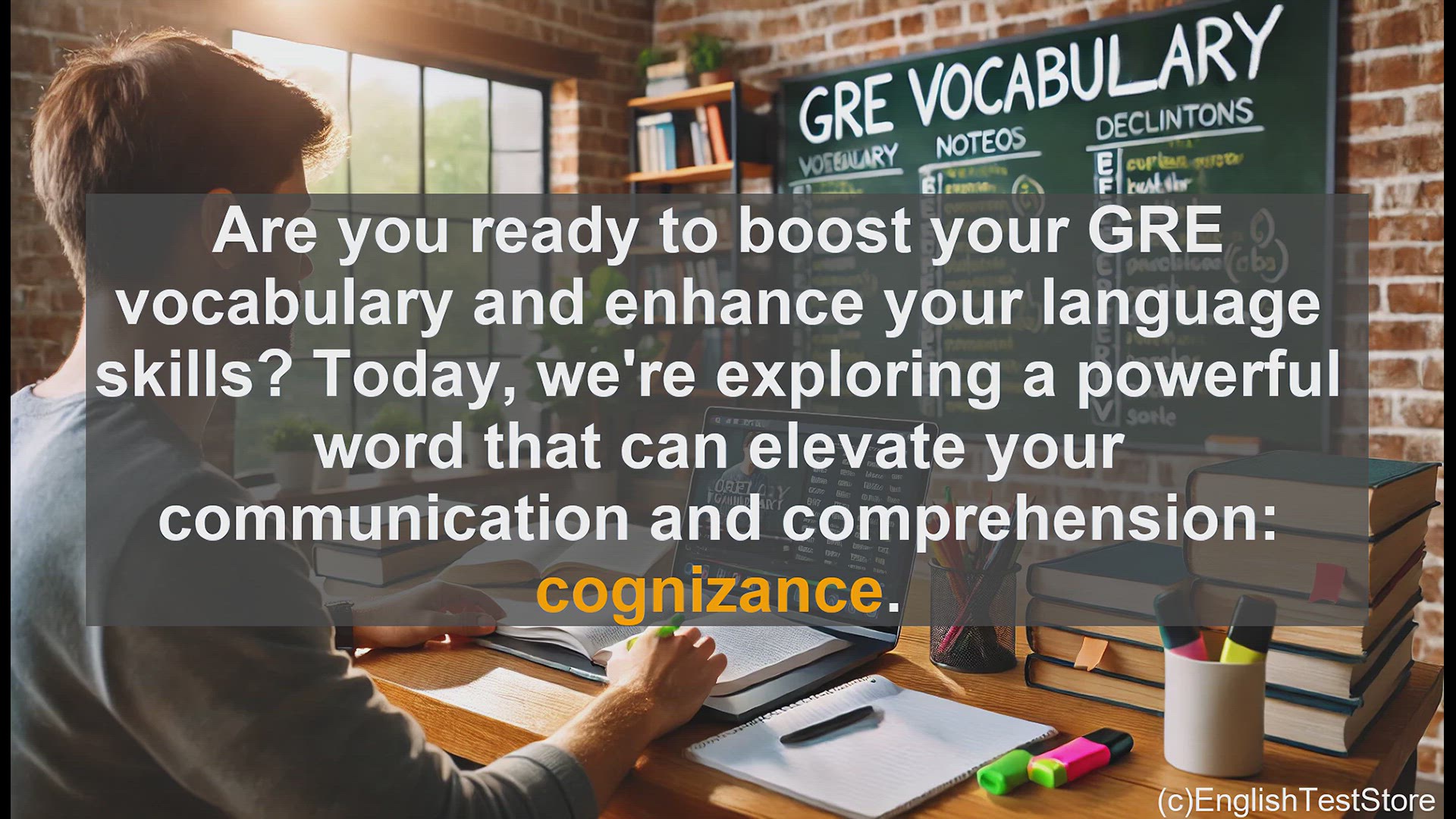 'Video thumbnail for GRE Vocabulary Lesson: Boost Your GRE Vocabulary - Mastering the Word 'Cognizance''