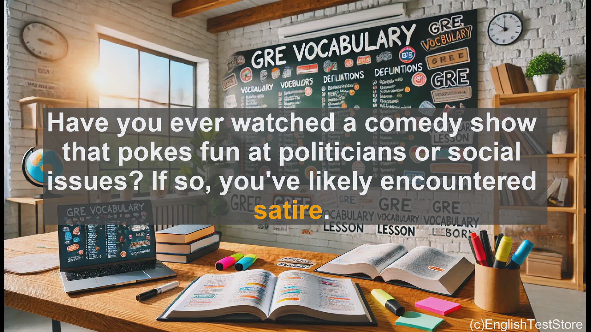 'Video thumbnail for GRE Vocabulary Lesson: Exploring the Power of Satire - A Vocabulary Lesson'